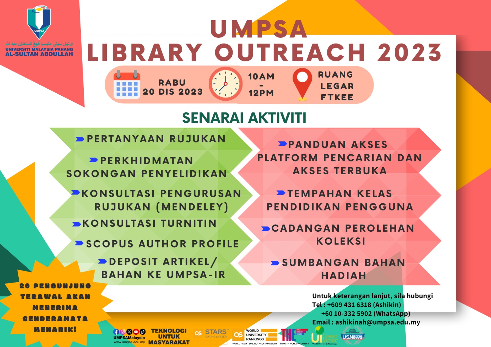 UMPSA Library Outreach 2023 at FTKEE